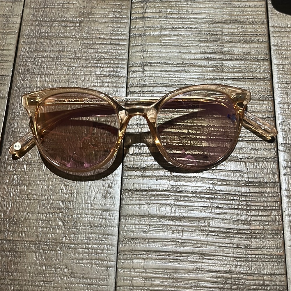 Garrett Leight pink rounded sunglasses